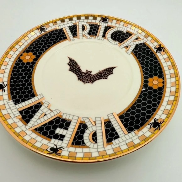 Anthropologie The Bistro Tile Stoneware Espresso Mug Cup & Saucer - Picture 4 of 10